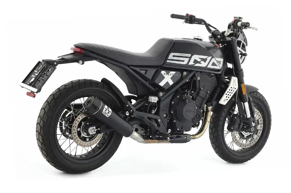 ARROW Auspuff REBEL Sip-On Edelstahl schwarz für Brixton CrossFire 500 X Modelljahr 2021- Prix Cassé