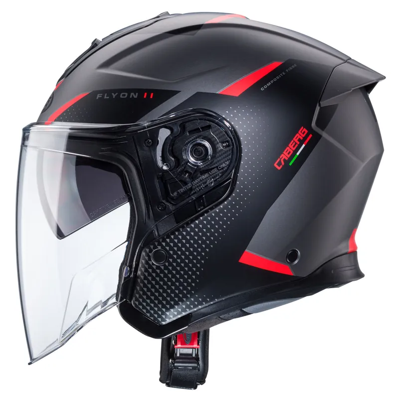 Affaire À Saisir Caberg casque Flyon II Boss gris mat/rouge-noir XS