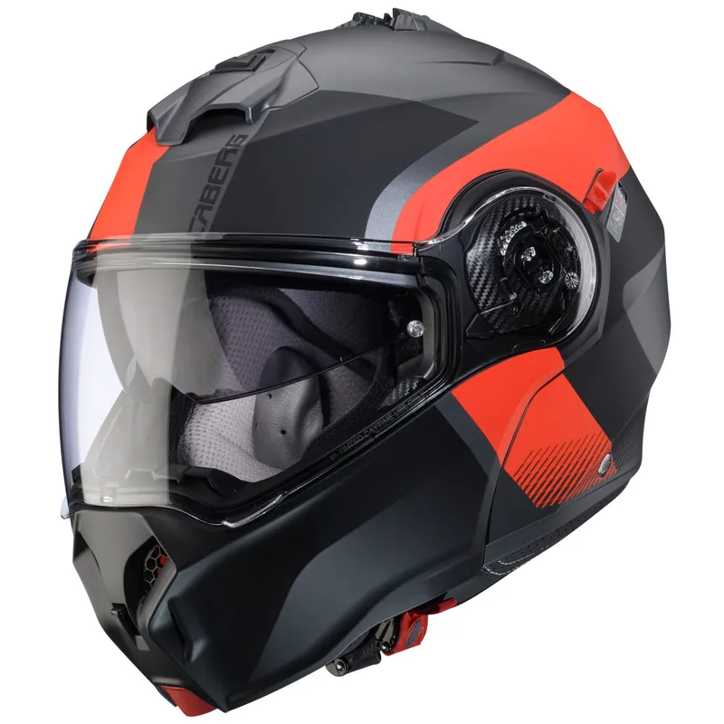 Caberg casque pliable Duke Evo Indy mat-gun metallic/noir-rouge XS Pas Cher