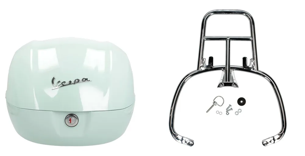 Jusqu&rsquo;à Épuisement Des Stocks Kit top case 32L latte menta (350/A), porte-bagages chrome pour Primavera